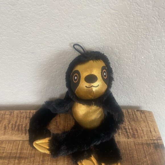 Sloth Toy Factory Plush Paradise Stuffed Animal Black Gold Hanging 12 Inch - Picture 3 of 9